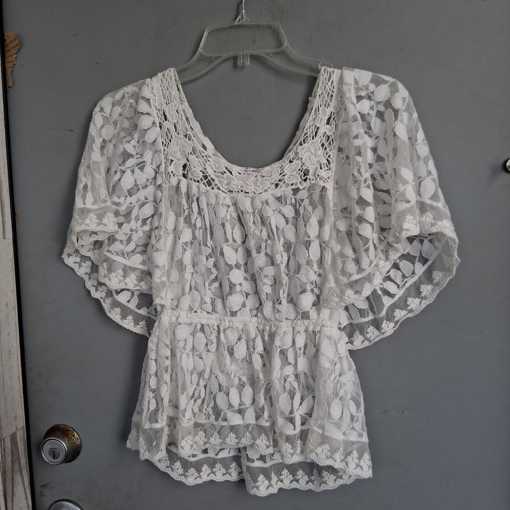 Boho Fairy Sheer Lace Babydoll Top Rue 21 Y2K EUC XS